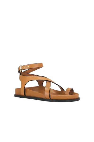 A.emery 'jalen Slim' Brown Sandals With Criss-crossed Straps And Buckle Closure