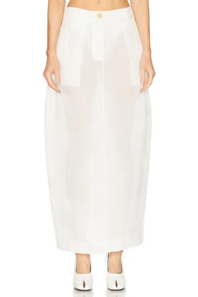 Khaite Lucian Cotton Poplin Maxi Skirt In White