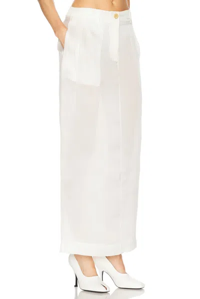 Khaite Lucian Cotton Poplin Maxi Skirt In White