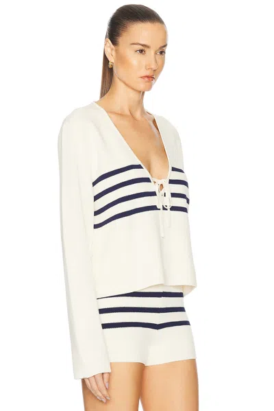 Ser.o.ya Chrys Sweater In Eggshell/navy