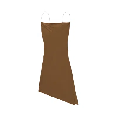 Pre-owned Honor The Gift Notes Slip Dress 'brown'