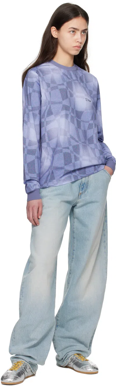 Dime Blue Abstract Ls T-shirt