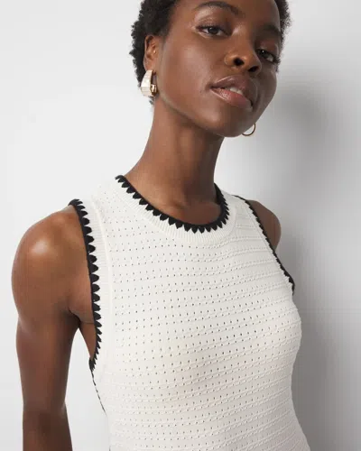 White House Black Market Petite Contrast Trim Sweater Dress In Yellow