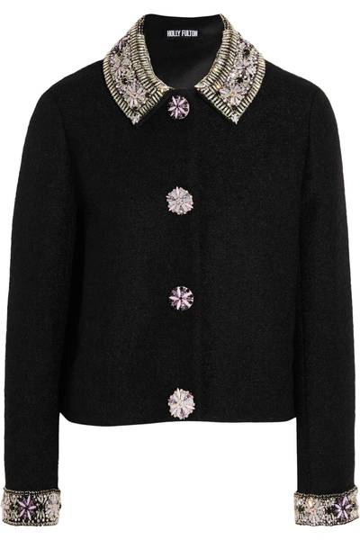 Holly Fulton Embellished Wool-blend Bouclé  Jacket