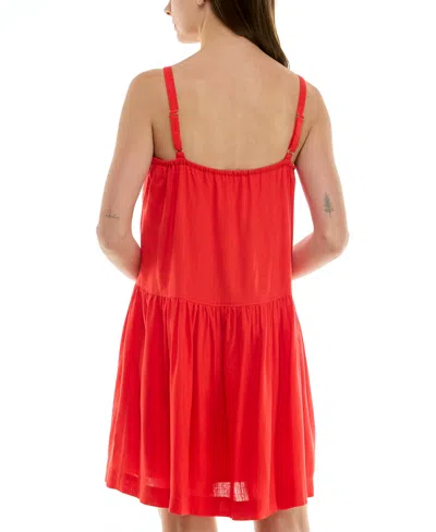 Taylor Linen-blend Mini Dress In Red