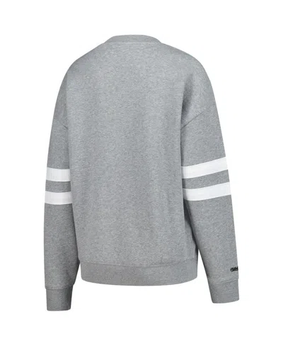 Mitchell & Ness Women's Heather Gray Pittsburgh Pirates Lightweight Logo Pullover Sweatshirt