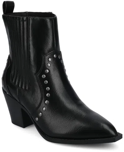 Journee Collection Journee Womens Braylee Studded Western Ankle Booties
