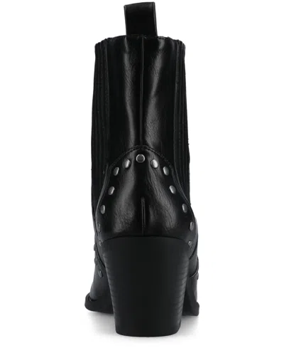Journee Collection Journee Womens Braylee Studded Western Ankle Booties