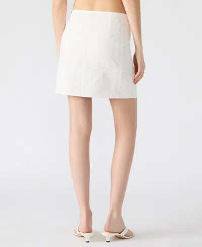 Steve Madden Women's Crissy Eyelet Patchwork Mini Skirt In White