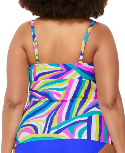 Raisins Curve Trendy Plus Size Aries Underwire Tankini Top In Multi