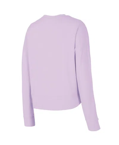 Concepts Sport Women'sâ 3-piece Lavender Los Angeles Dodgers Elevation Tri-blend Long Sleeve T-shirt And Shorts Set In Purple