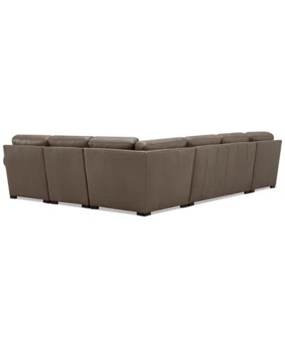 Macy's Radley Roll Arm 139" 5-pc. Leather Square Corner L Sectional, Exclusively At