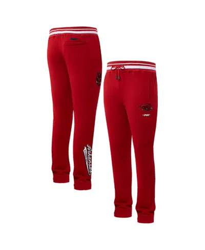 Pro Standard Men's Cardinal Arkansas Razorbacks Script Tail Fleece Sweatpants In Red