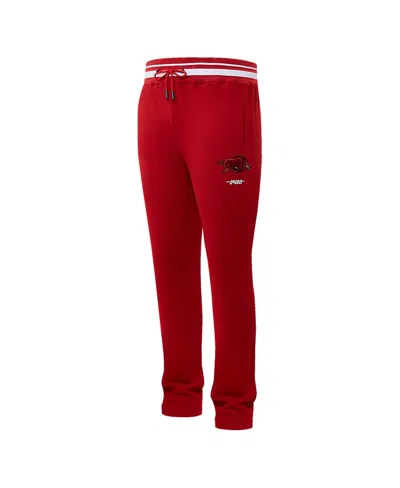 Pro Standard Men's Cardinal Arkansas Razorbacks Script Tail Fleece Sweatpants In Red