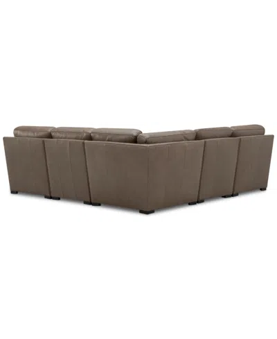 Macy's Radley Roll Arm 104" 5-pc. Leather Square Corner L Sectional, Exclusively At