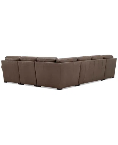 Macy's Radley Roll Arm 139" 5-pc. Leather Square Corner L Sectional, Exclusively At