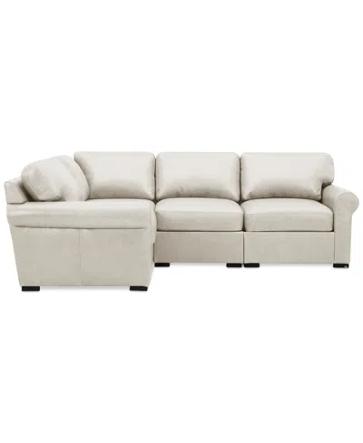 Macy's Radley Roll Arm 104" 4-pc. Leather Square Corner L Sectional, Exclusively At