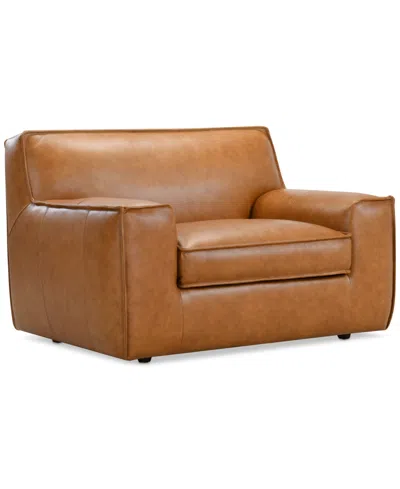 Macy's Glympton 53" Leather Arm Chair, Exclusively At