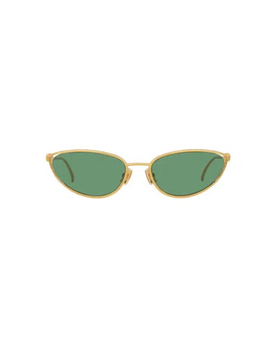 Bottega Veneta Bv1330s Knot Cat Eye Metal Sunglasses In Gold
