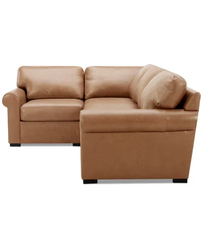 Macy's Radley Roll Arm 104" 4-pc. Leather Square Corner L Sectional, Exclusively At