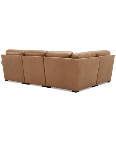 Macy's Radley Roll Arm 104" 4-pc. Leather Square Corner L Sectional, Exclusively At