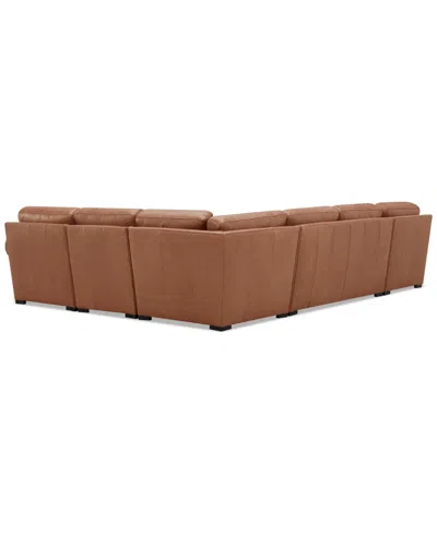 Macy's Radley Roll Arm 139" 5-pc. Leather Square Corner L Sectional, Exclusively At