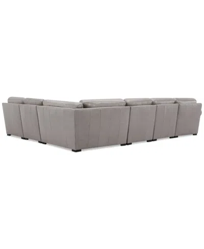 Macy's Radley Roll Arm 139" 4-pc. Leather Square Corner Chaise Sectional, Exclusively At