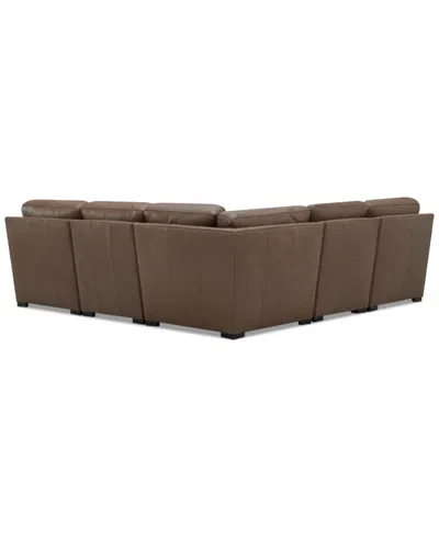 Macy's Radley Roll Arm 104" 5-pc. Leather Square Corner L Sectional, Exclusively At