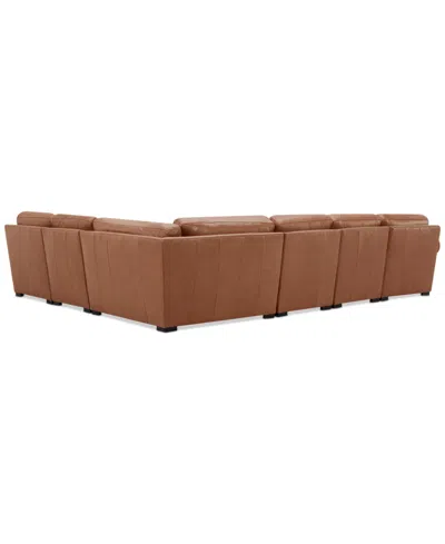 Macy's Radley Roll Arm 145" 6-pc. Leather Wedge Corner Chaise Sectional, Exclusively At