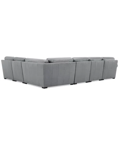 Macy's Radley Roll Arm 145" 6-pc. Leather Wedge Corner Chaise Sectional, Exclusively At