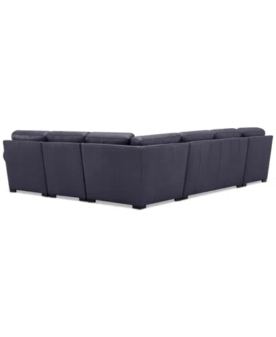 Macy's Radley Roll Arm 139" 5-pc. Leather Square Corner L Sectional, Exclusively At