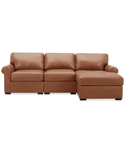 Macy's Radley Roll Arm 104" 3-pc. Leather Sectional, Exclusively At