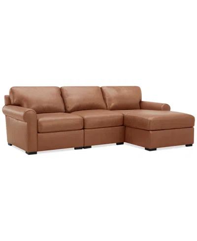 Macy's Radley Roll Arm 104" 3-pc. Leather Sectional, Exclusively At