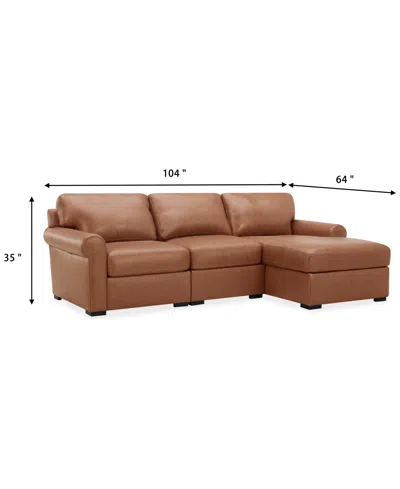 Macy's Radley Roll Arm 104" 3-pc. Leather Sectional, Exclusively At