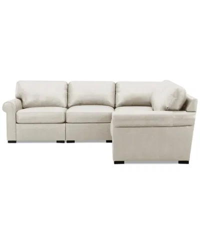 Macy's Radley Roll Arm 104" 5-pc. Leather Square Corner L Sectional, Exclusively At