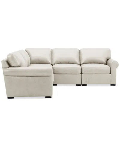 Macy's Radley Roll Arm 104" 5-pc. Leather Square Corner L Sectional, Exclusively At