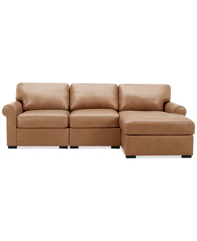 Macy's Radley Roll Arm 104" 3-pc. Leather Sectional, Exclusively At