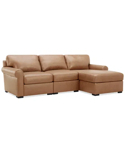 Macy's Radley Roll Arm 104" 3-pc. Leather Sectional, Exclusively At