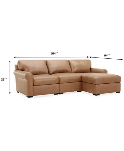 Macy's Radley Roll Arm 104" 3-pc. Leather Sectional, Exclusively At