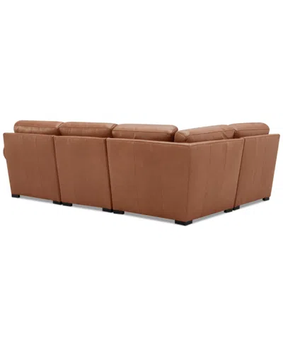 Macy's Radley Roll Arm 104" 4-pc. Leather Square Corner L Sectional, Exclusively At