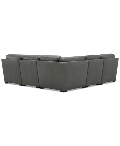 Macy's Radley Roll Arm 104" 5-pc. Leather Square Corner L Sectional, Exclusively At