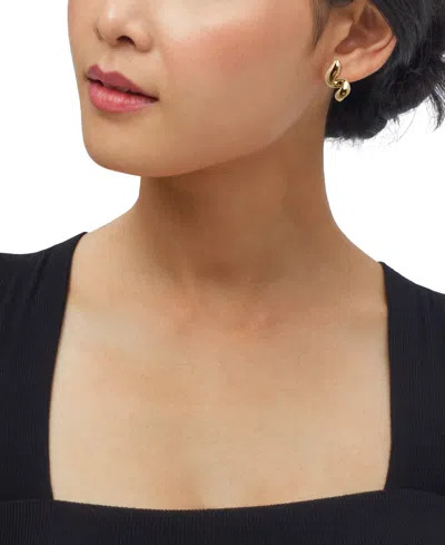 Macy's Polished Twist Style Statement Drop Earrings In 14k Gold