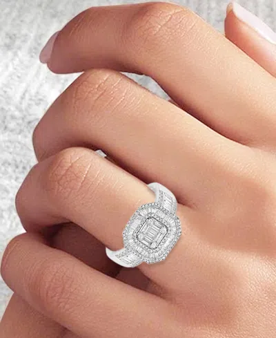 Macy's Diamond Cluster Statement Ring (2 Ct. T.w.) In 14k White Gold