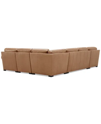 Macy's Radley Roll Arm 139" 5-pc. Leather Square Corner L Sectional, Exclusively At