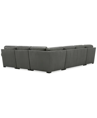 Macy's Radley Roll Arm 139" 5-pc. Leather Square Corner L Sectional, Exclusively At