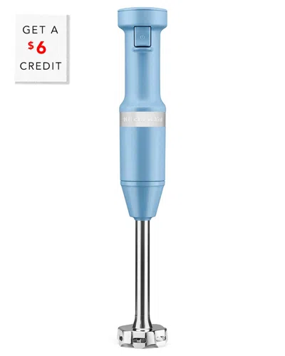 Kitchenaid Corded Variable-speed Blue Immersion Blender With Blending Jar$6 Credit With $6 Credit