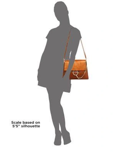 Shop Chloé Faye Medium Suede & Leather Shoulder Bag In Pearl Beige