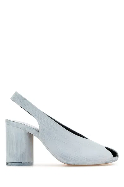 Mm6 Maison Margiela Block Heel Open Toe Sandals With Textured Finish