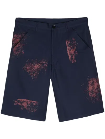 Comme Des Garçons Twill Weave Paint Splatter Detail Shorts