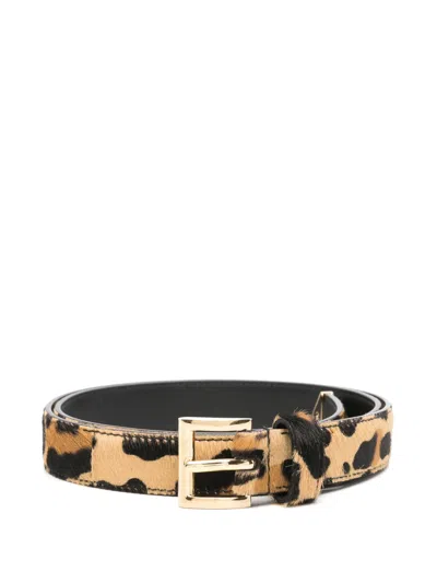 Prada Leopard-panel Belt In Leopard Print